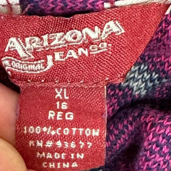 Arizona Jean Company Pink and Blue Cardigan Sweater - Picture 3 of 4